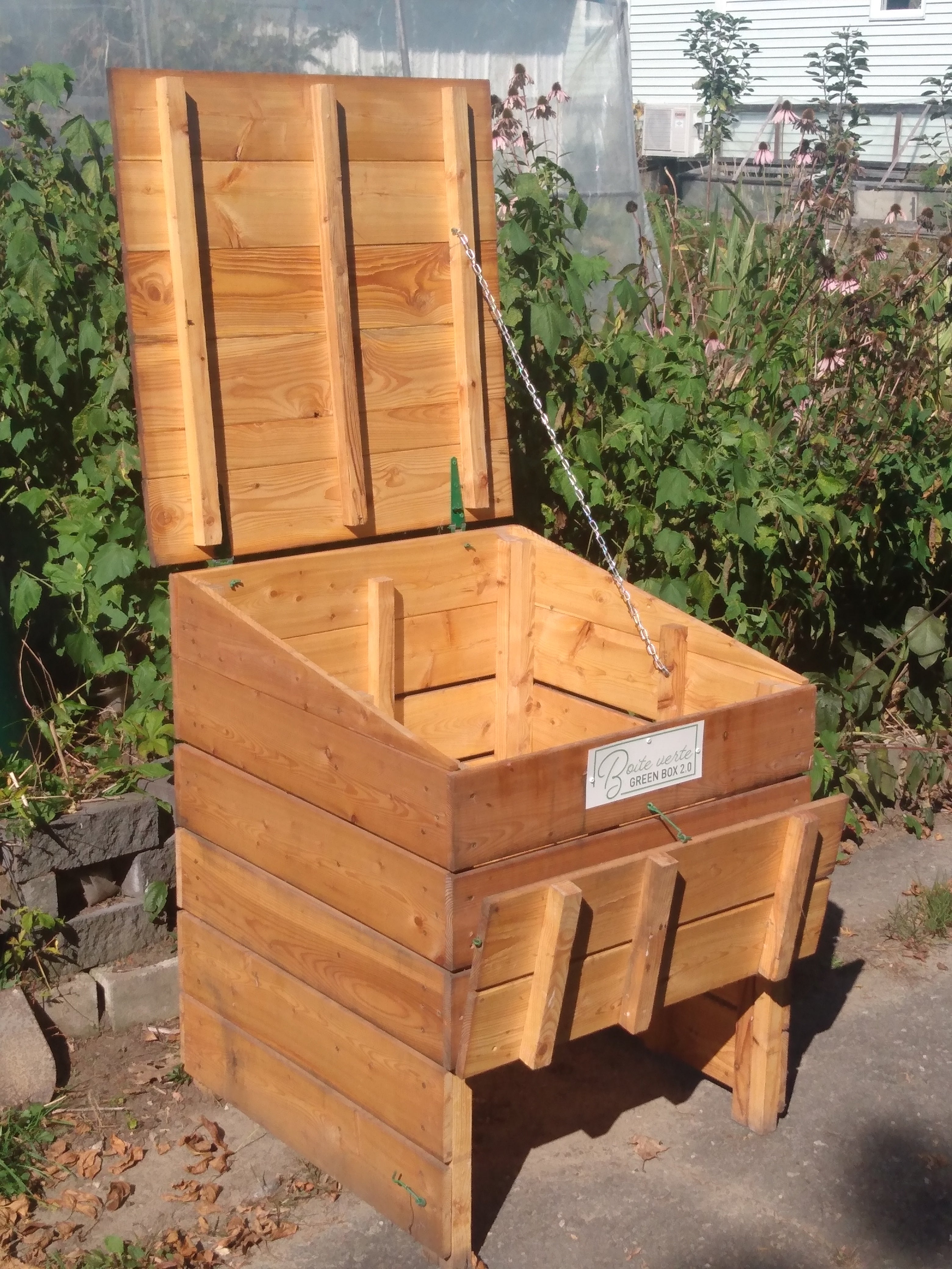 Composteur écologique en bois (2.0 Boîte verte)